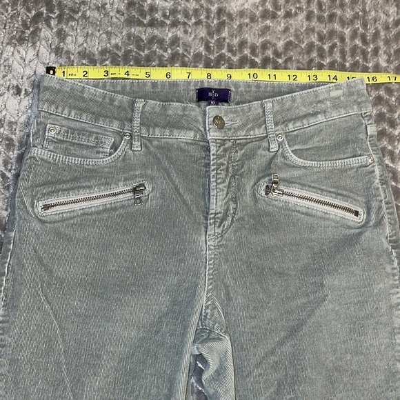 NYDJ Super Skinny Corduroy Pants. Gray/Green. Size 10. Zipper pockets. - Picture 9 of 11